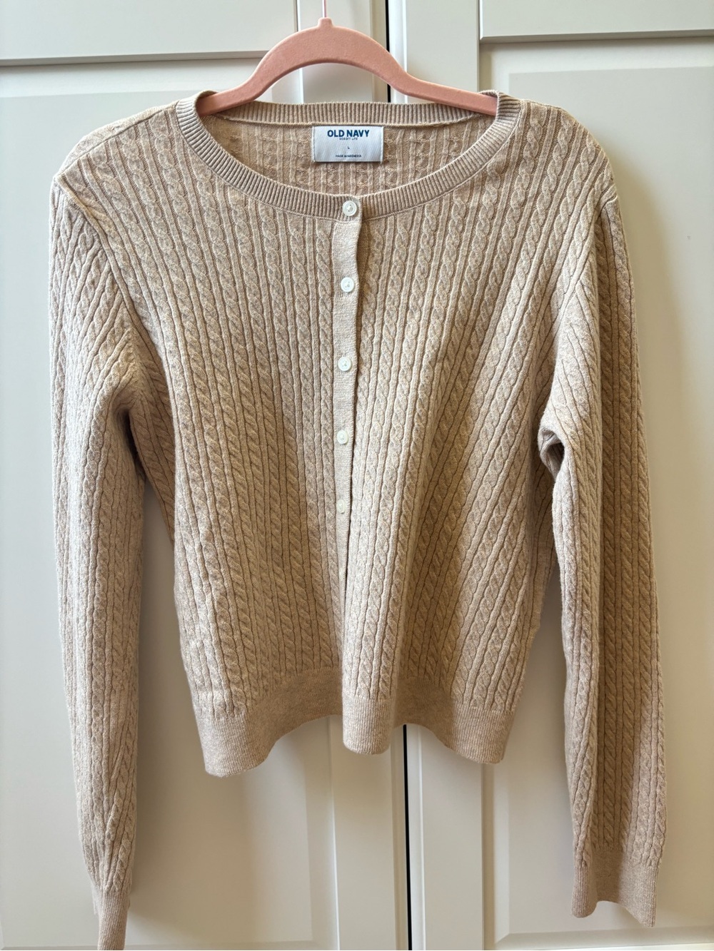 Beige button down cardigan